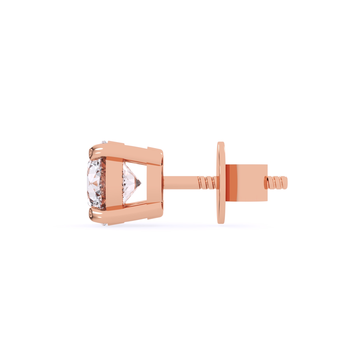 Forever One Round Solitaire Studs Earrings